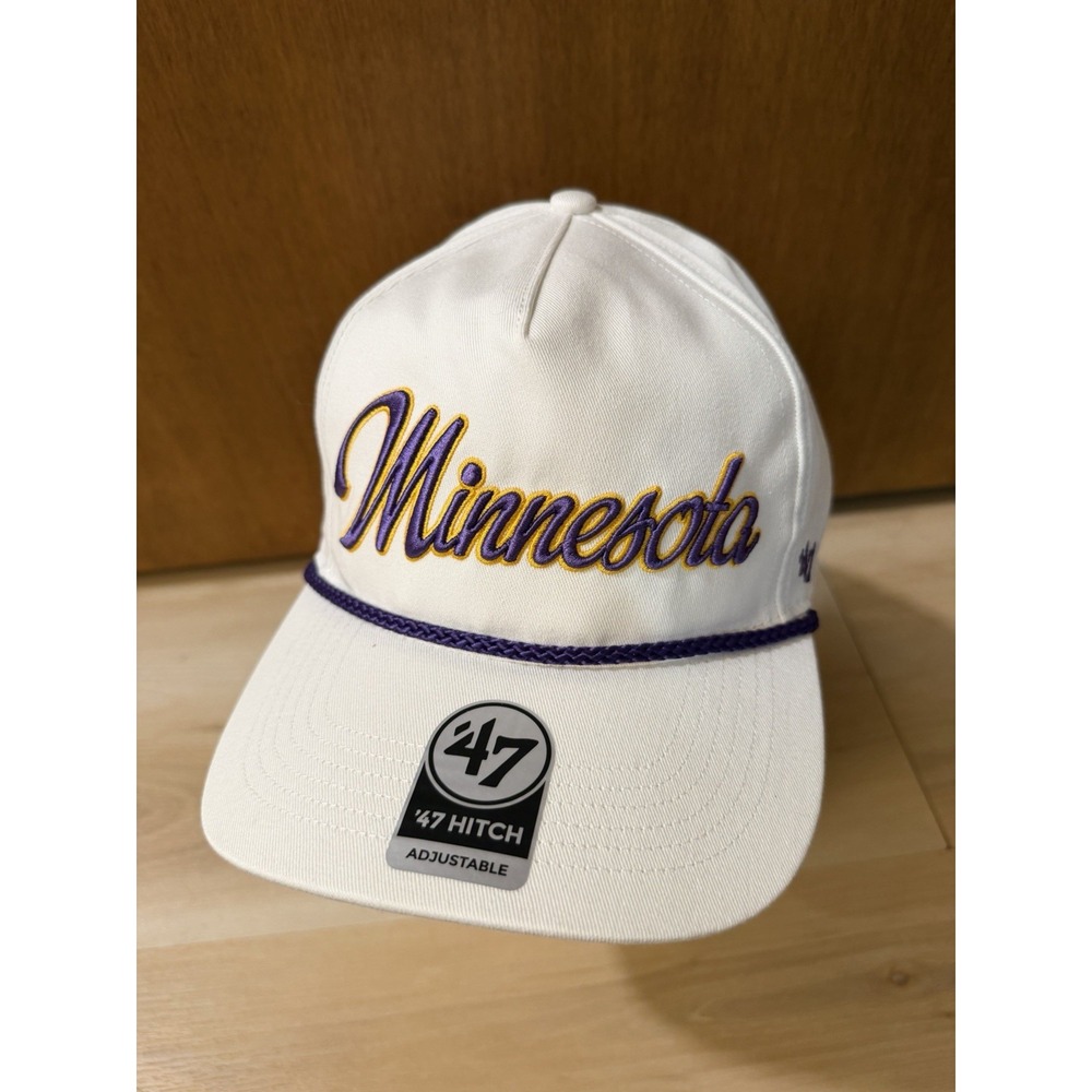 '47 Brand Hitch Minnesota Vikings Baseball Hat Cap SnapBack NWT White Purple
